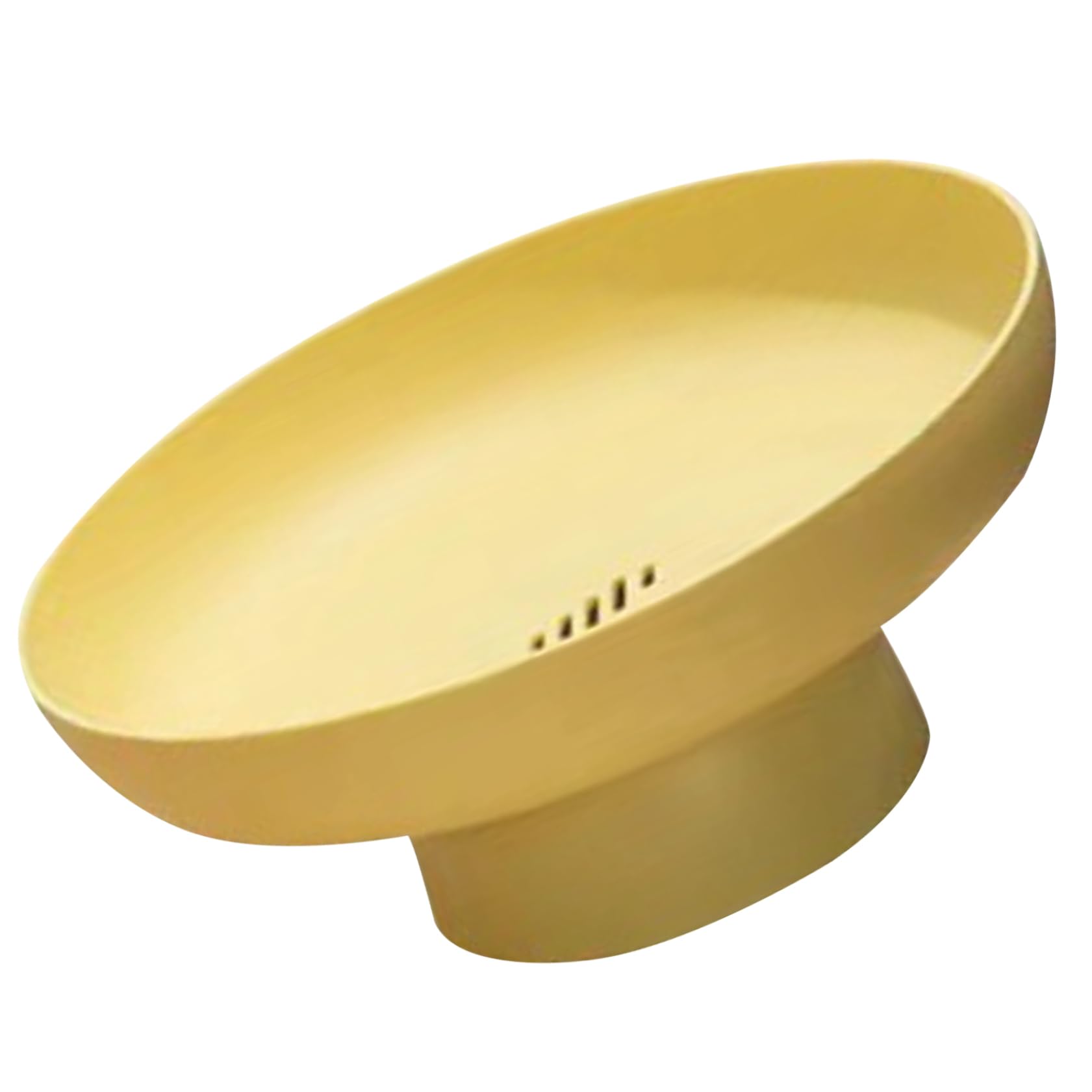 Syglawnd Fruit Bowl 10.4 Inch Footed Bowl with Drain Holes for Snacks, Yellow