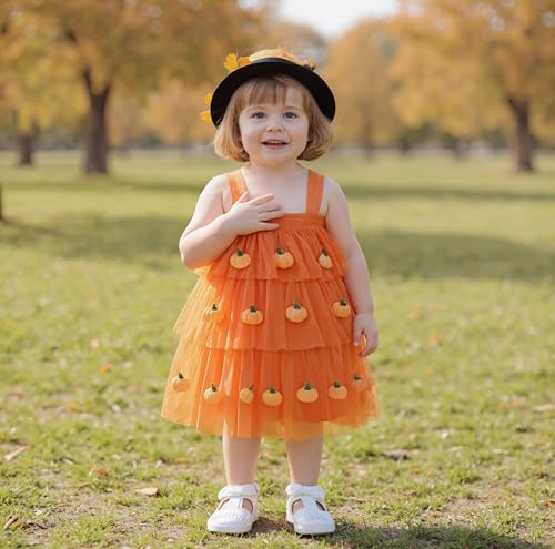 Noubeau Toddler Girl Halloween Dress Sleeveless Layered Tulle Tutu Dresses Cute Cake Smash Outfit4
