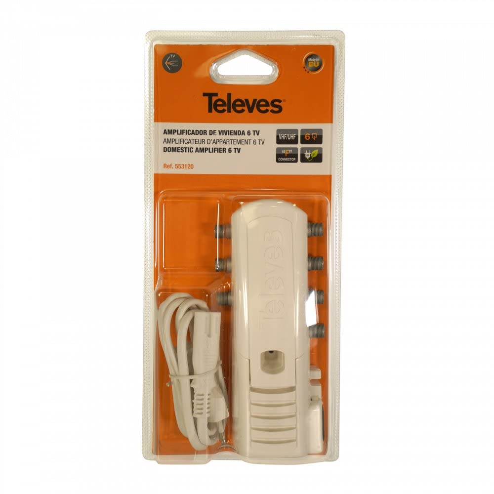 Amplificador de vivienda "F" 6 salidas: VHF/UHF - LTE700 Ready - TELEVES 553120