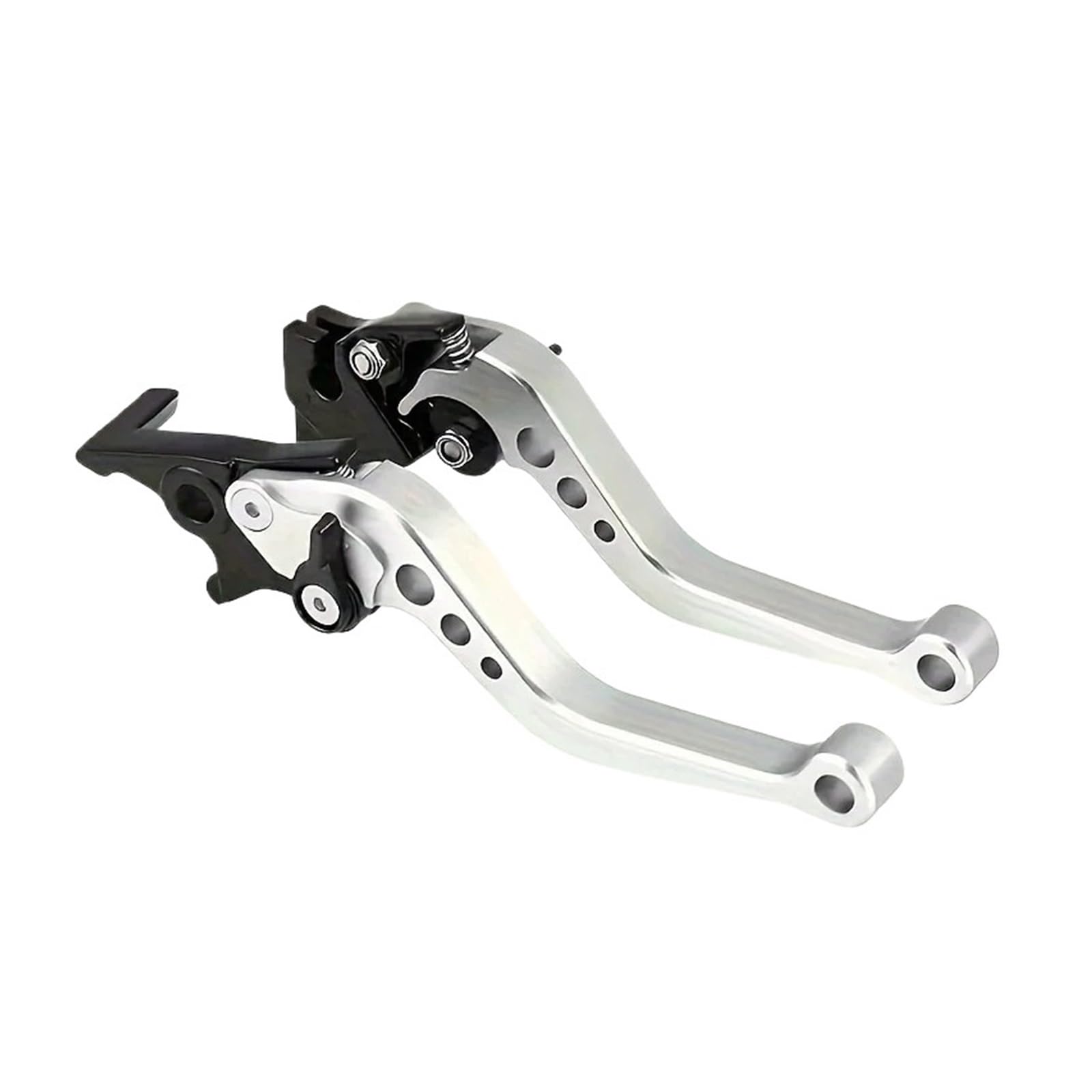 JWQEBNS Motorcycle Brake Clutch Levers Universal Motorbike Modification 1 Pair Alloy Motorcycle Brake Handle CNC Clutch Drum Lever(Silver)