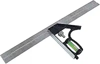 Esquadro Combinado Com Nível Régua 300mm Inox Com Riscador