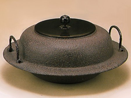 【茶道具　炉釜】平蜘蛛透木釜　菊地政光作