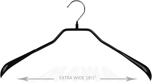 Miniatura 7 de Mawa by Reston Lloyd BodyForm Series - Percha de ropa extra ancha antideslizante que ahorra espacio para chaquetas, trajes y abrigos, estilo 46L,