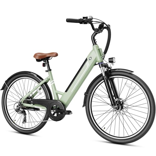 Jasion YC1 ST 26' Electric Bike, 750W Peak Motor, Step-Through Ebike for Adults,...