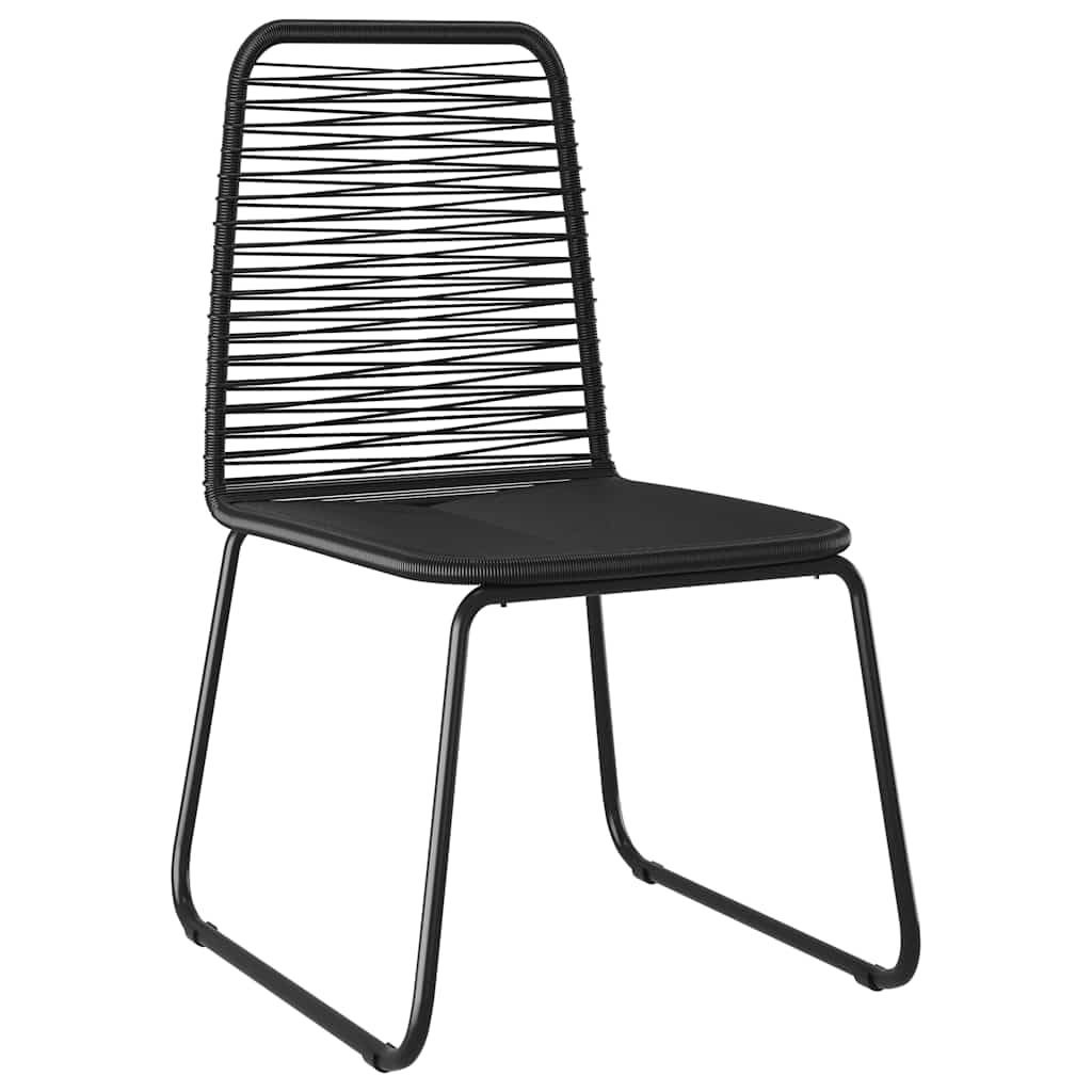 Krzesła do jadalni Poly Rattan zestaw 4 szt. czarne