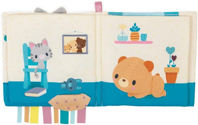 Kaloo - Choo At Home Fabric Activity Book for Babies 5.51 x 5.51” - Newborns - Cuddling for Comfort and Security - Ultra-Soft Fabric - Includes Sensory Activities - 0 Months + - K971801