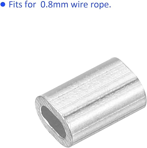 Miniatura 5 de Paquete de 100 fundas ovaladas de aluminio para crimpado, cuerda de alambre de 0.031 in, para valla de jardín (0.197 in)