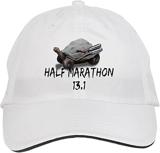 Makoroni - Half Marathon 13.1 Run Runner Hat Adjustable Cap, DesD84 White