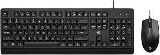 HP KM 180 Wired Mouse and Keyboard Combo, USB Plug-and-Play, 1200 dpi, Full-Size Layout with Numeric pad, Up to 10 Million keystrokes, Up to 1…