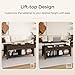 Yaheetech Lift Top Coffee Table with Hidden Storage Compartment & 2 Open Shelves, Rising Tabletop Pop Up Center Table for Living Room Reception Room, 47.5'' L, Espresso