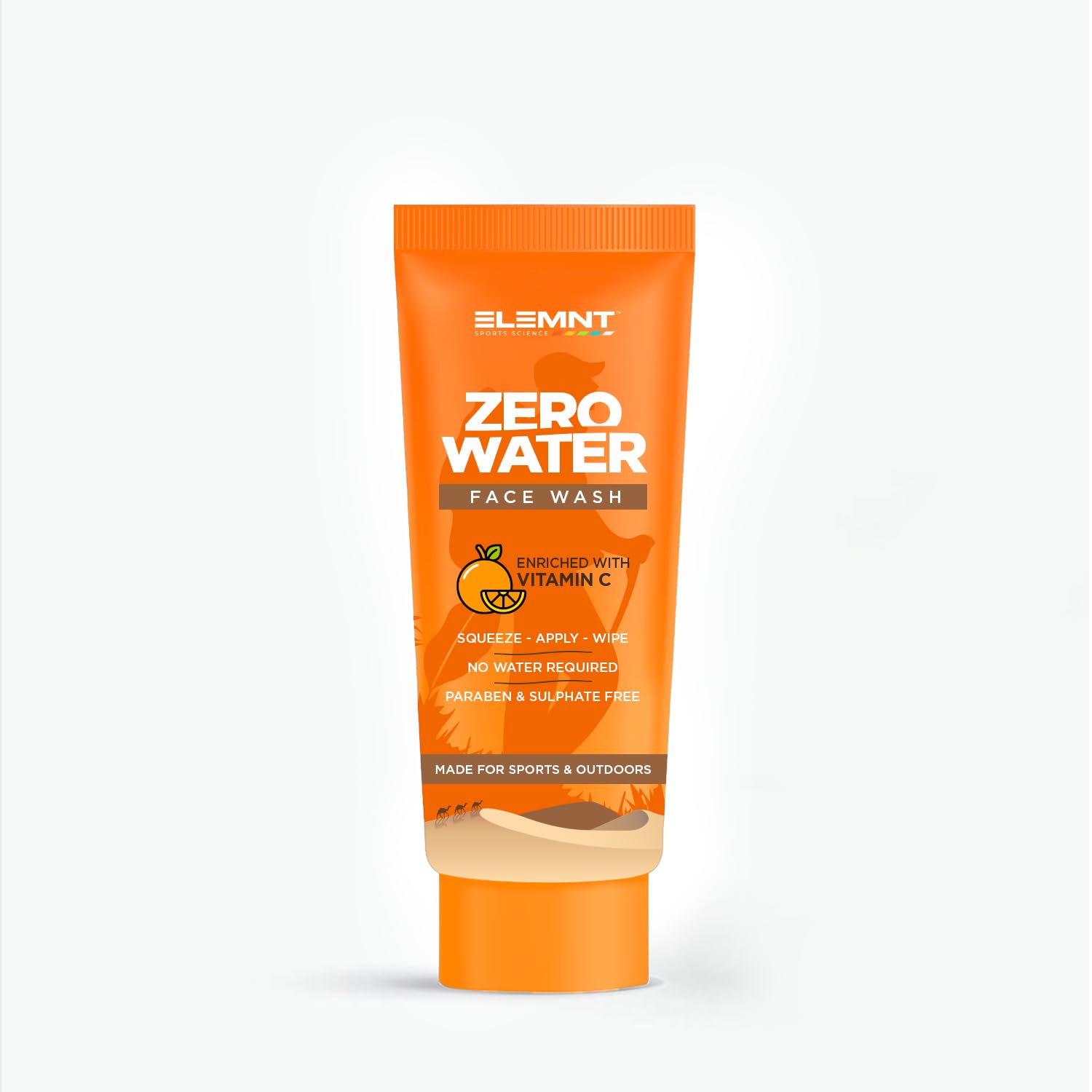 Zero Water Face Wash | Waterless Facewash for Sports,Cricketers, Runners | Travel-friendly Facewash, No Water Required | Enriched with Vitamin C, Paraben & Sulphate Free, 50gm