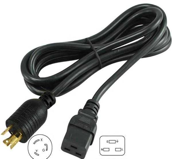 Toptekits Heavy-Duty Power Cord NEMA L6-20P to C19 for PDU and UPS 10ft/3m, 20A, 250V, 12AWG, IEC-320-C19 to NEMA L6-20P Power Cable, UL Listed by Toptekits - Used condition - Image 3