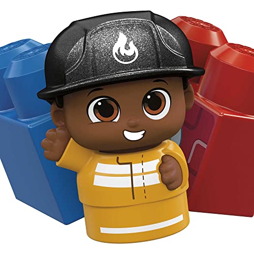 MEGA Bloks - Freddy camion dei pompieri, con 5 blocchi da costruzione e un pompiere, Giocattolo per Bambini 1+ Anni, GCX09 - Lego - Immagine 4
