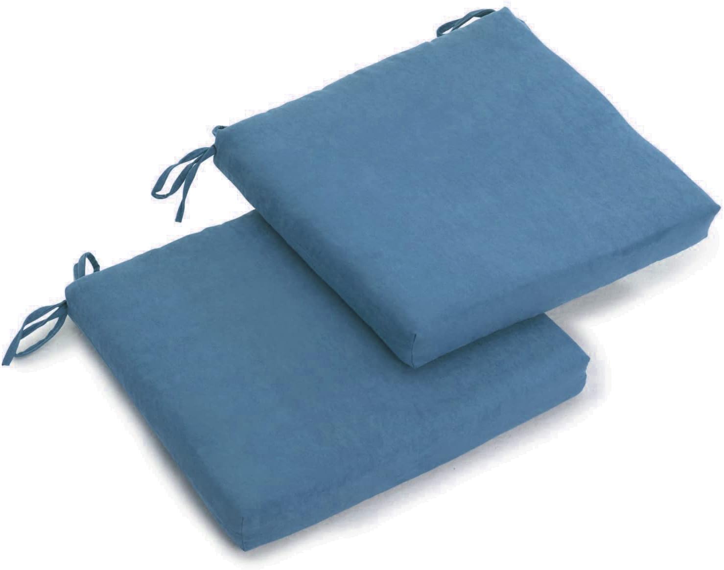 Blazing Needles Indoor Microsuede Chair Cushion, 20" x 19", Indigo 2 Count
