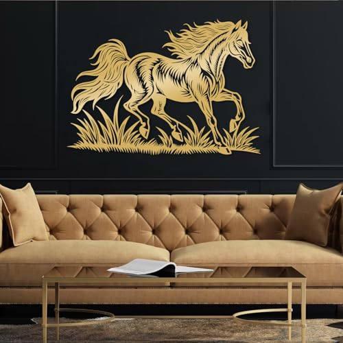 Panneau de cheval en métal pour habiller un mur blanc et vide - 6