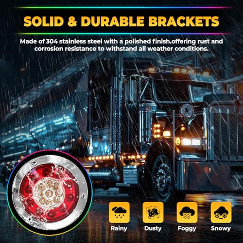 Watermelon Lights Bracket Light Bunk Adapter Stainless Steel Fit for Any 4 1/4'' Hole Round Marker Light Bezel Covers for Truck RV Trailer (8 PCS) by CDIYTOOL - Used condition - Image 6