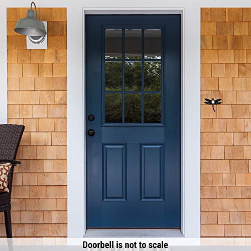 Waterwood Solid Brass Summer Dragonfly Doorbell In Black - Wired & Illuminated Push Button From Environmentally Friendly Recycled Material #TOP2
