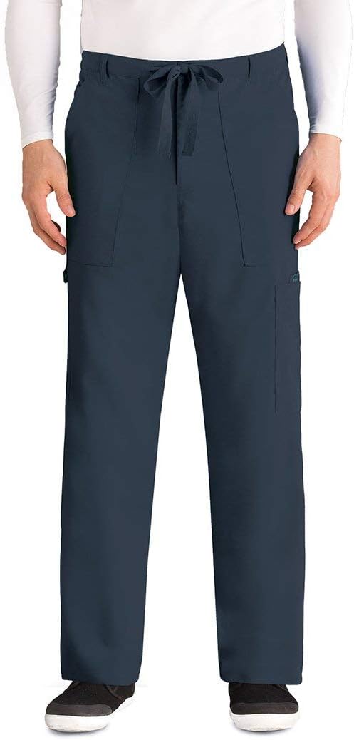 Grey's Anatomy Men's Big 6 Pocket Zip Fly Drawstring Scrub Pant
