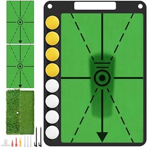 BROTOU Golf Hitting Mat for Swing Detection, Path Feedback Golf Practice Mat, Premium Dual-Turf Golf Training Mat, Golf Impact Mat for Indoor/Outdoor