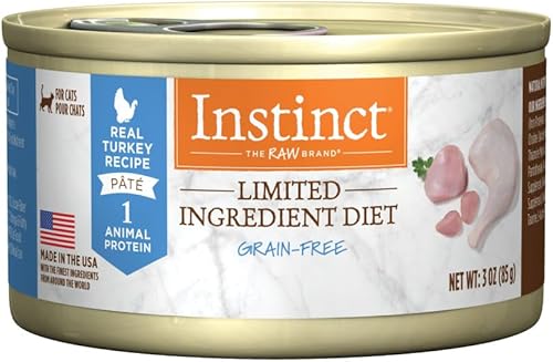 Nature's Variety Receta Instinct con ingredientes dietéticos limitados, alimento enlatado húmedo para gatos, Pavo