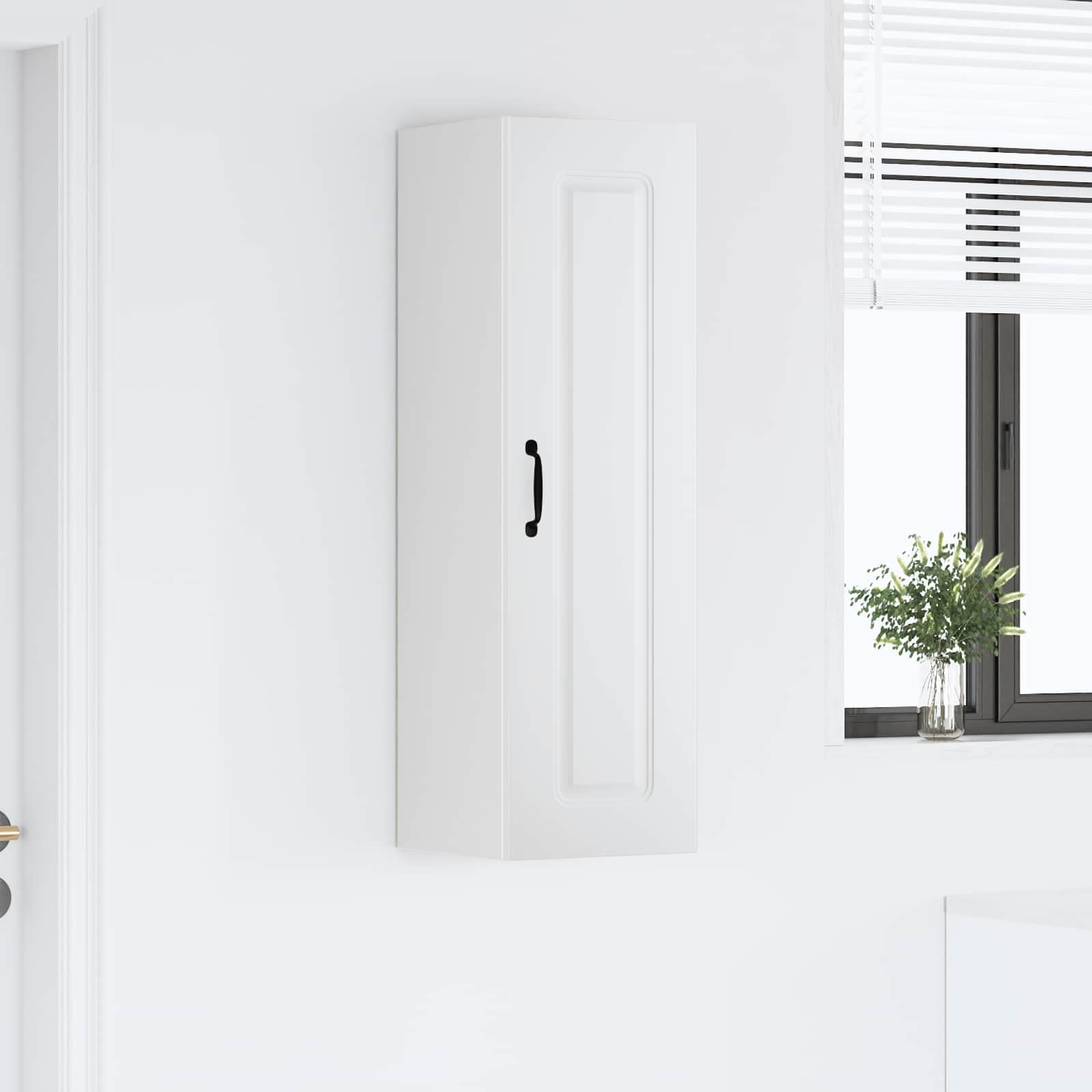 Küchenschrank Kalmar Weiß Holzwerkstoff 30 x 31 x 100 cm Innenbereich Stauraum Schrank mit geräumigem Design für Küche und Aufbewahrung von Kochutensilien