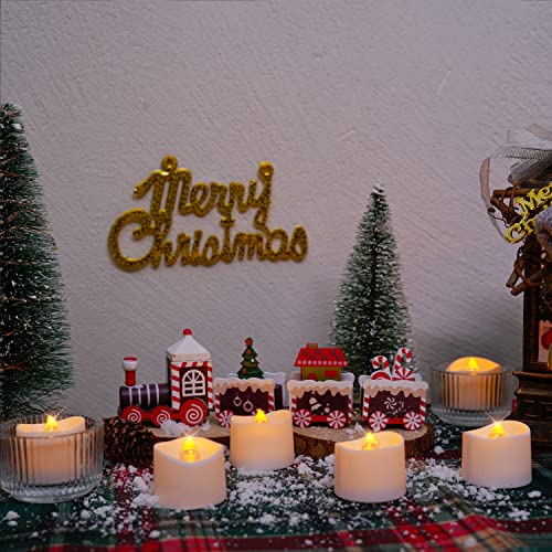 Beichi 24Pcs Amber Yellow Led Tealight Candles, Over 150 Hours Of Light-Time, Battery Operated Realistic Tea Lights, Flickering Bright Tealights, Ideal For Valentine's Day, Mother's Day And Birthday #TOP2