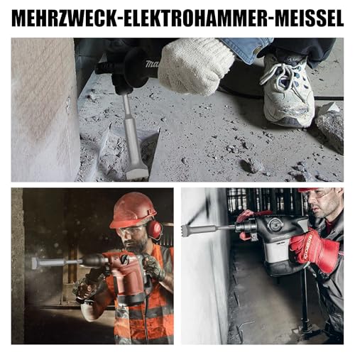Elektro Hammermeißel 16-Zahn: Elektrischer Blumen-Hammerbohrer aus 40Cr Hartmetall Abbruchbuchsen Stockmeißel/Bush-Hammer Bit mit rundem Schaft für Betonabbruch Steinbearbeitung Fliesenentfernung