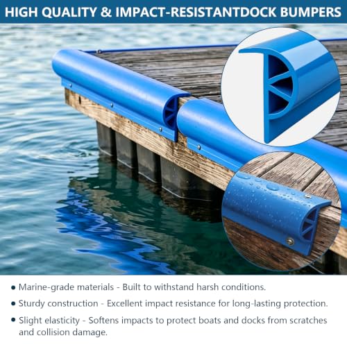 WTMORE Boat Dock Bumpers, 16 Feet Dock Edging Guard for Piling and Pier Rub Rail for Boats Protection, Dock Fenders Bumpers Includes Mounting Screws, Blue by WTMORE - Used condition - Image 7