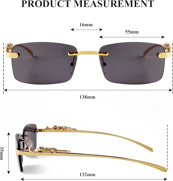 Image of Honey Singh & Mc Stan Vintage Rimless Square Sun Glasses UV Protection Men's & Women's Shade Trendy Metal Frameless.
