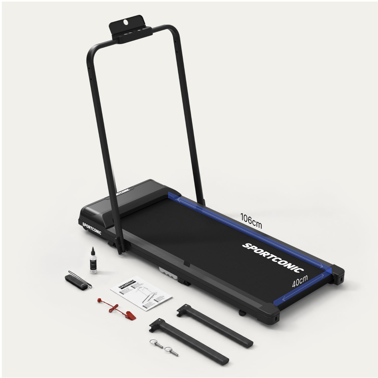 Sportconic Tapis de Marche Pliable Inclinable – Tapis de Course Silencieux avec Télécommande – Walking Pad Compact pour Sport à la Maison & Bureau