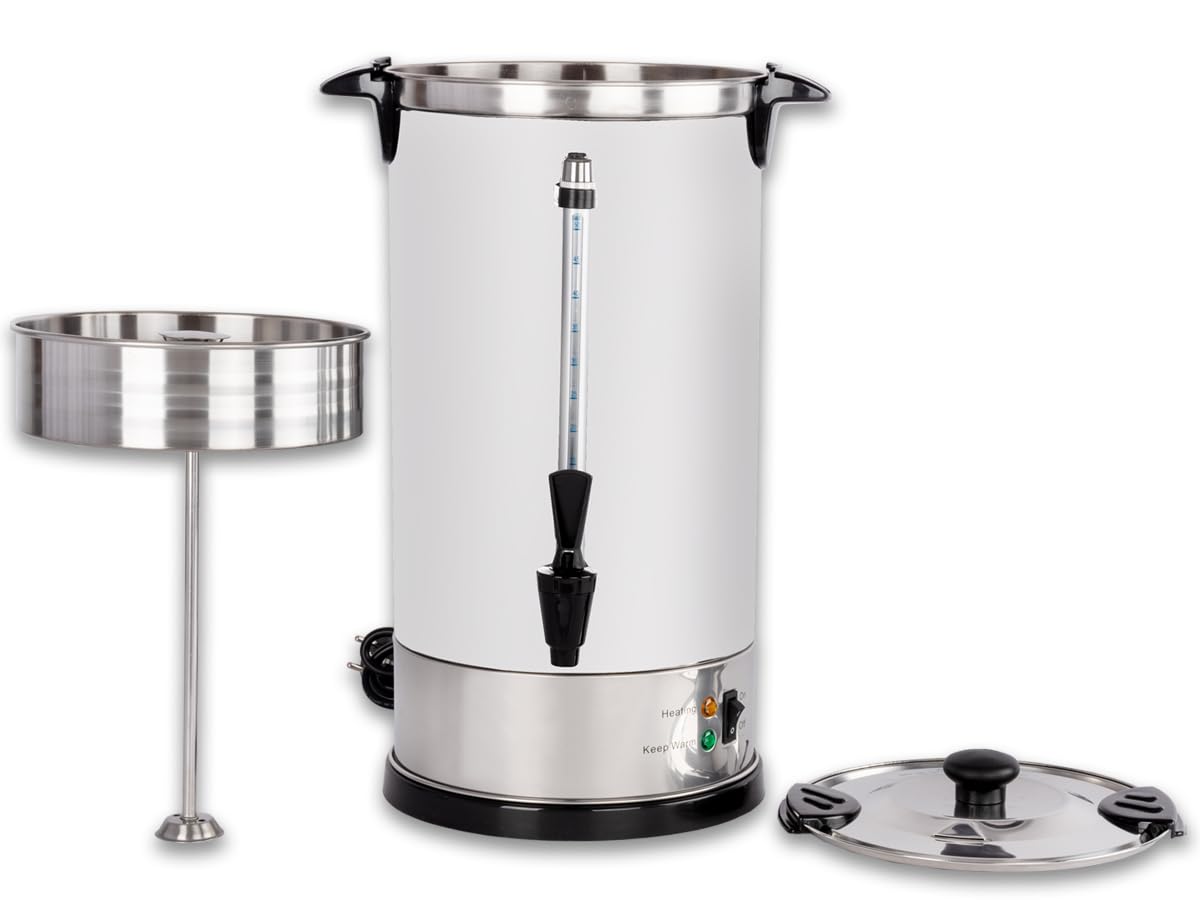 Beeketal 'BGK9' Gastro Rundfilter Kaffeemaschine 9 Liter mit rosftreiem Permanent-Filter, Edelstahl Filterkaffeemaschine doppelwandig mit 2 Heizsystemen (Brühen/Warmhalten) und Füllstandsanzeiger