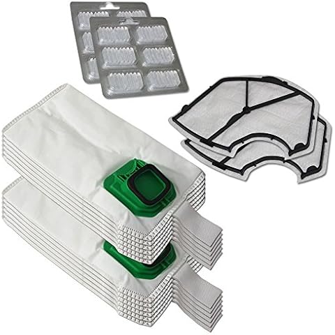 Polti Set of 12 Bags + 12 Perfumes + 2 VK 140 150 Vorwerk Vacuum Cleaner Filters Cover