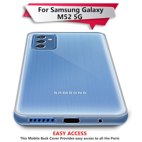 Image of Fashionury Crystal Clear Case for Samsung Galaxy M52 5G | Yellowing Resistance | Transparent TPU Silicone | Raised Camera Lips | Slim Transparent Cover