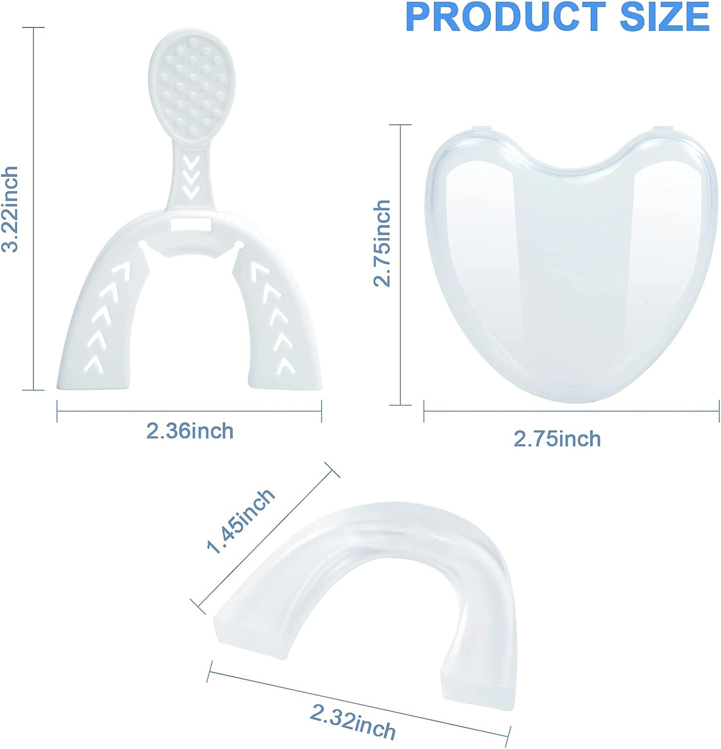 2 Pcs Mouth Guard for Grinding Teeth, Night Guards Professional Dental Guard Anti Teeth Grinding Mouthguard for Clenching Teeth & Bruxism, Sleeping Mouthpiece with Tray and Storage Case : Beauty & Personal Care