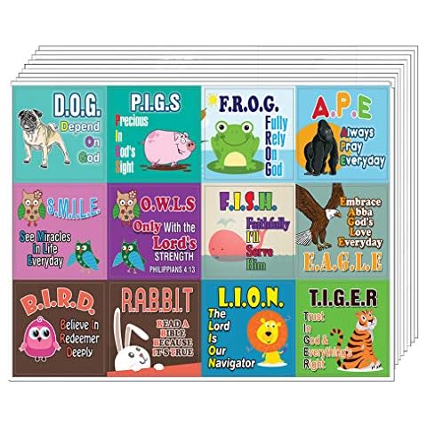 NewEights Depend On God Christian Educational Rewards Stickers (10-Sheets) - Stocking Stuffers Gifts for Planner Bible Journal Diary Sunday Church Bulk Supplies Cover