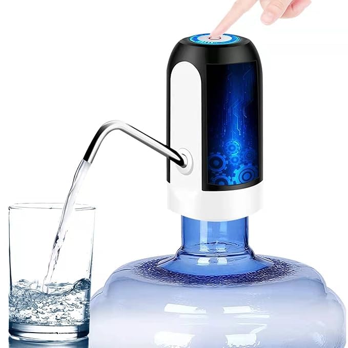 Electric Water Bottle Pump, USB Charging Portable Water Dispenser for Universal 2-5 Gallon Bottles, 55mm Jup Cap, Black-image-20
