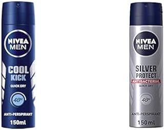 بخاخ مزيل العرق ان دي كول كيك للرجال وبخاخ سيلفر بروتكت من نيفيا