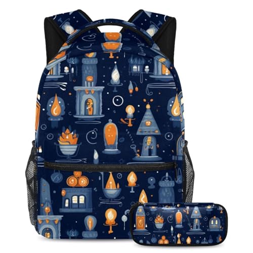 Bougies Hanoukka bleues 25 pièces Large avec sac à dos polyvalent 2 pièces scolaire