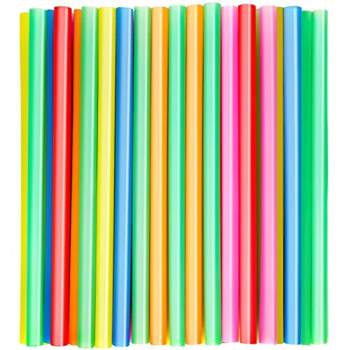 50 Pcs Jumbo Smoothie Straws Disposable Plastic Colorful Boba Straws.