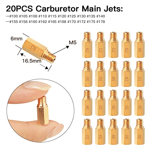 40Pcs Carburetor Main Jet Slow Pilot Jet Kit, Include 30Pcs Carburetor Main Jets And 10Pcs Slow Pilot Jet For Pwk Keihin Oko Cvk Crab,Replace #Scl-2018090002-Zh-T-01/02 Scl-2018090001/03-Zh-T-01 #TOP2