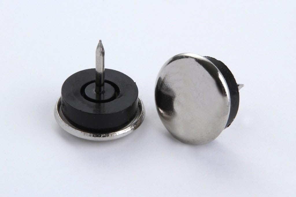 16 Gliders of Steel with Rubber Interface, Nickel-Plated, 23 mm