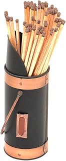 Black & Copper Fireside Striker Pad Safety Matches Holder Canister (BH70)
