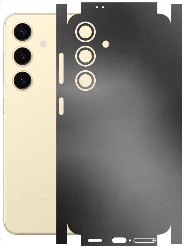 AtOdds - Compatible for Samsung Galaxy S24 Plus (5G) - Mobile Back Skin Sticker - Lamination - Back Screen Guard Protector Film Wrap (Coverage - Back+Camera+Sides) (Design - Metallic Grey)-image-39