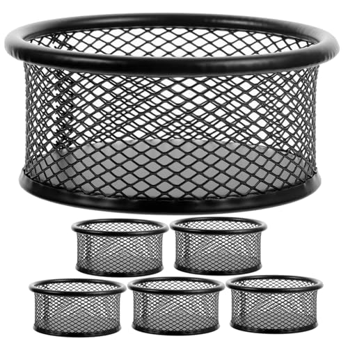 HOMSFOU 6Pcs Mesh Paper Clip Holder Metal Organizer for Desk Storage for Paperclips Thumbtacks Binder Clips Stylish and Convenient Desktop Accessory
