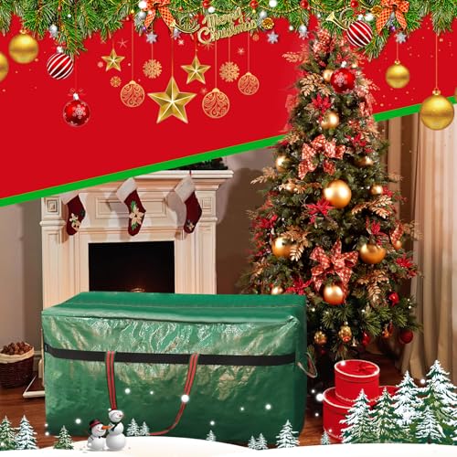 Christmas Tree Bag 4FT/5FT Small Christmas Tree Storage Bag Waterproof Tearproof with 4 Handles Easy to Transport/Organize Green
