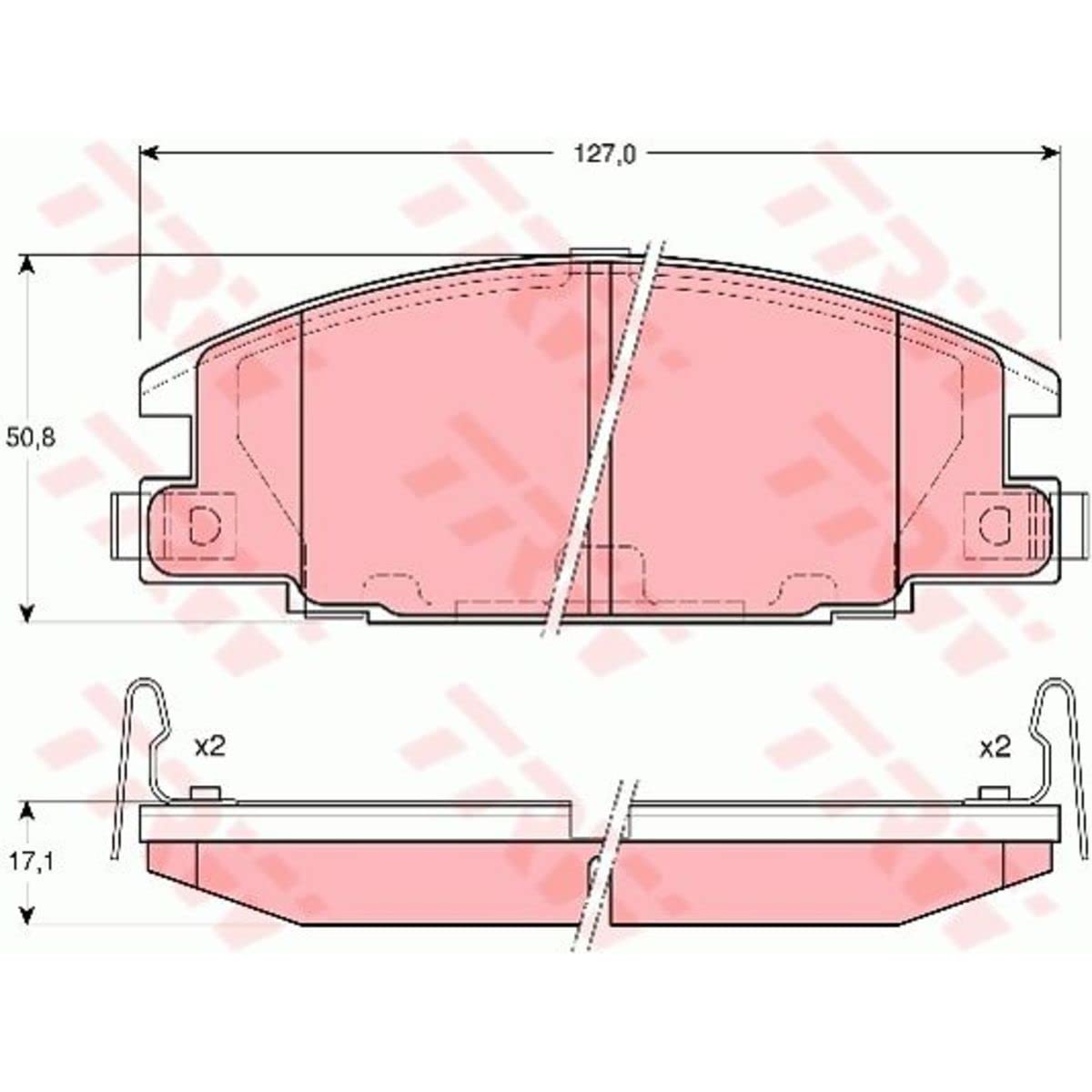 Für TRW GDB3161 BRAKE PAD SET, DISC BRAKE