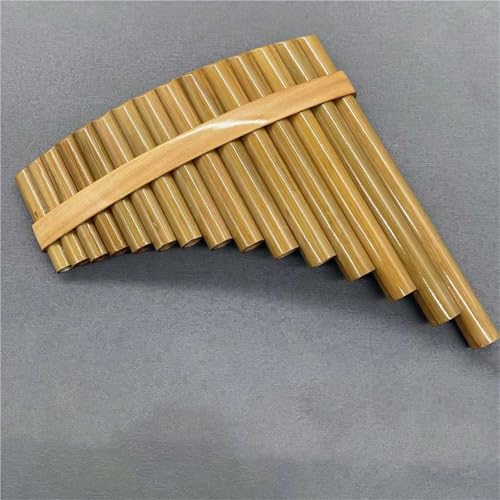 Pan Flute Instrument Professional Hooped Panpipe 15 Pipes G-key C-key Beginner Instrument(A)