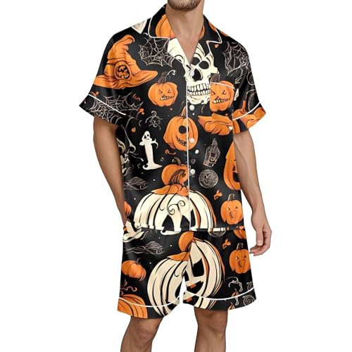 Pijama de Halloween para hombre conjunto informal de dos piezas cómodo