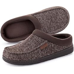 ULTRAIDEAS Men's Indoor Outdoor Slippers, Memory Foam Moccasin House Shoes, Breathable Slip on, Gift for Men Father