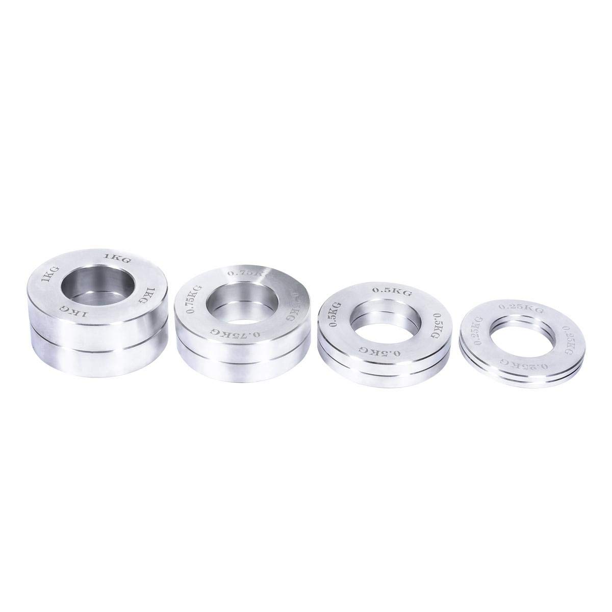 GORILLA SPORTS® Hantelscheiben - 5 kg Set inkl. Tragetasche, Olympia 50mm Bohrung, 2x0,25kg, 2x0,5kg, 2x0,75kg, 2x1kg, Verchromter Stahl - Gewichtsscheiben, Olympiascheiben, Gewichte, Fitness